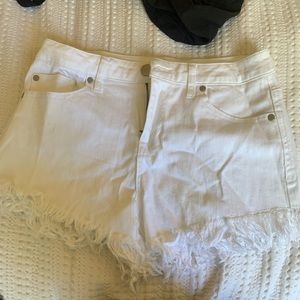 White jean shorts